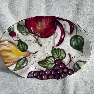 Loren Home Trends Vibrant Fruit Design Oval Platter